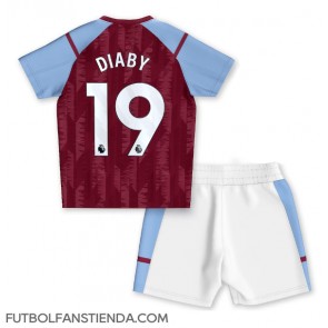 Aston Villa Moussa Diaby #19 Primera Equipación Niños 2023-24 Manga Corta (+ Pantalones cortos)
